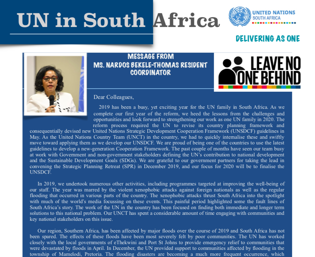 UN South Africa Newsletter, December 2019