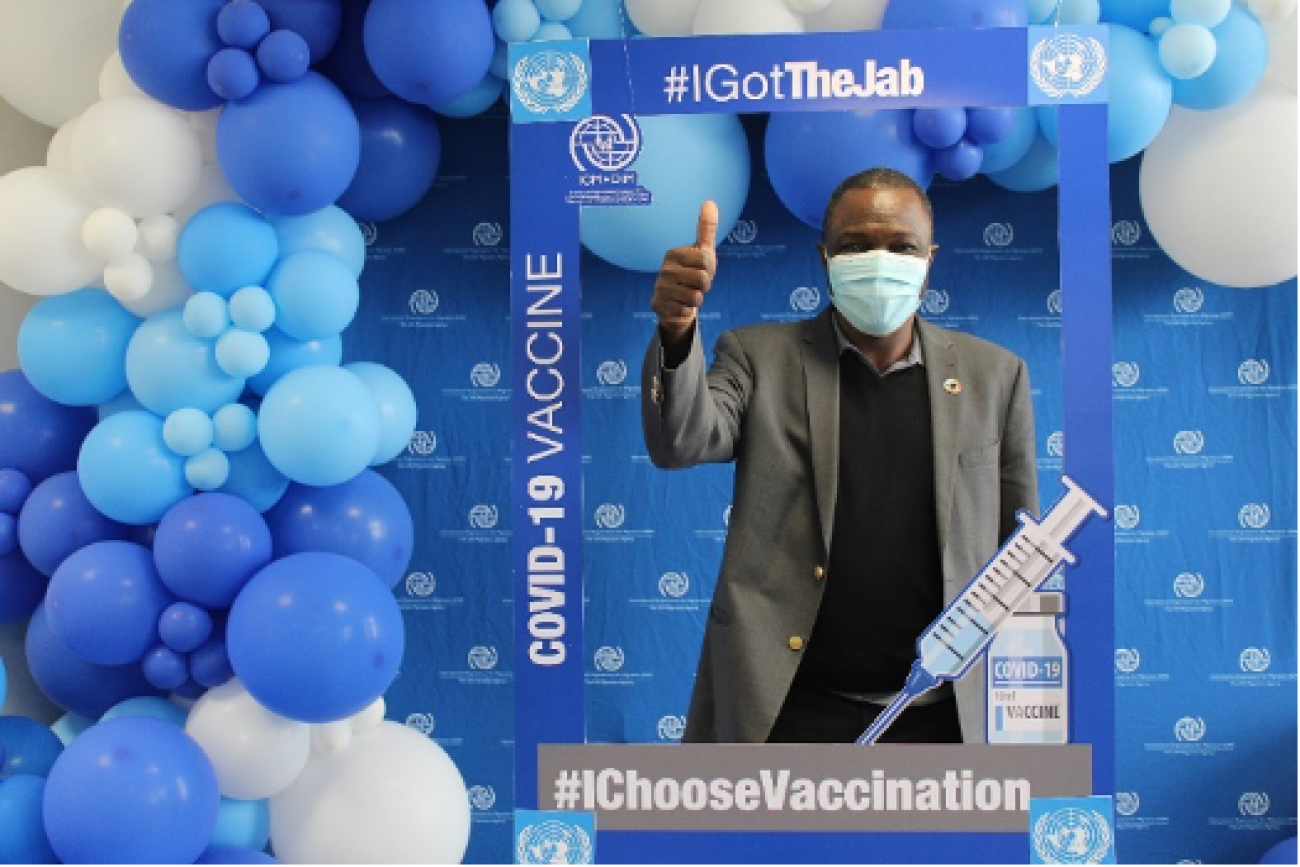 UNDP Resident Representative, Ayodele Odusola, after receiving the jab